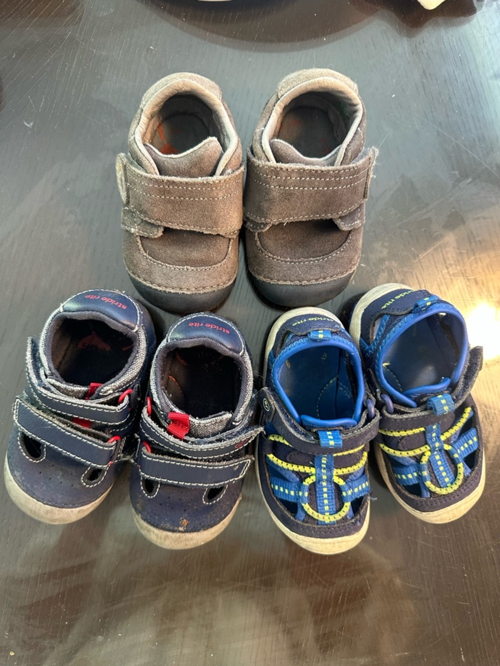 Stride Rite 3 pairs toddler Velcro Shoes - size 4.5